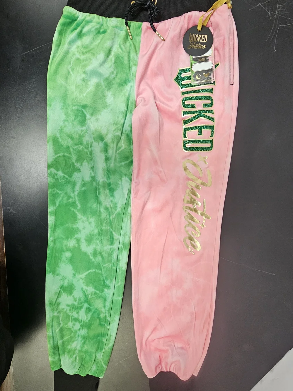 Justice Pink & Green Tie-Dye Jogger Sweatpants